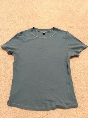 SKIMS Short Sleeve Ribbed Tee - Slate Blue